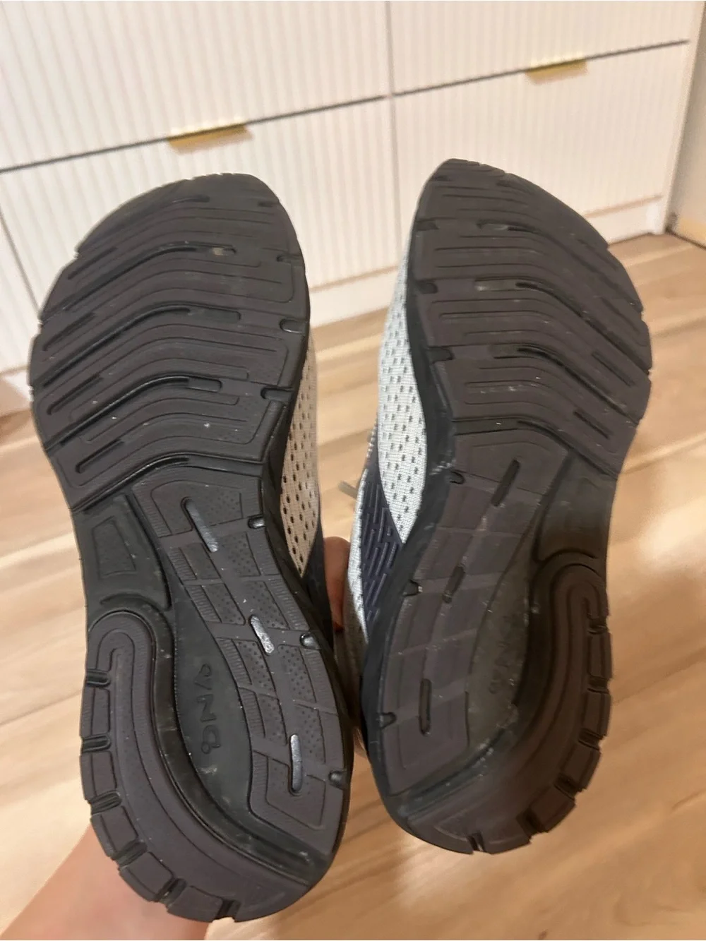 Brooks Light Gray and Black Running Shoes